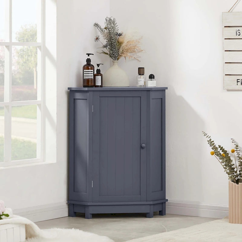Corner Bathroom Cabinet with Two Shelves