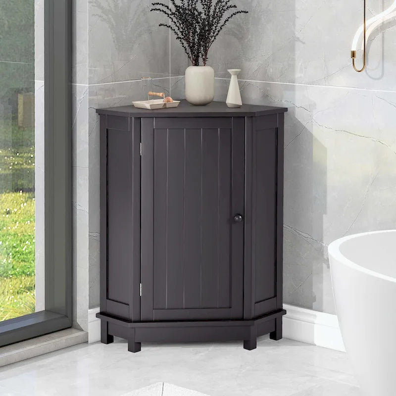 Corner Bathroom Cabinet with Two Shelves