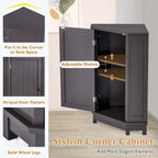 Corner Bathroom Cabinet with Two Shelves