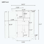 Corner Bathroom Cabinet with Two Shelves