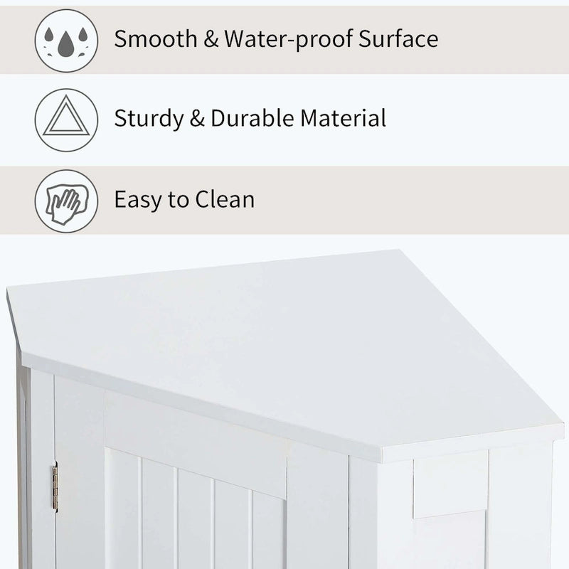Corner Bathroom Cabinet with Two Shelves