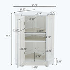 Corner Bathroom Cabinet with Two Shelves