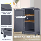 Corner Bathroom Cabinet with Two Shelves