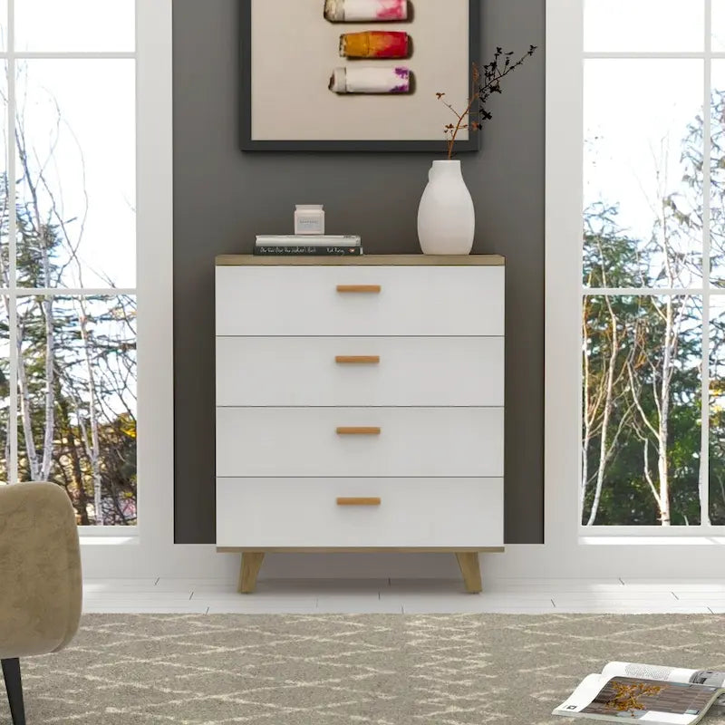 White Storage Cabinet with Drawers