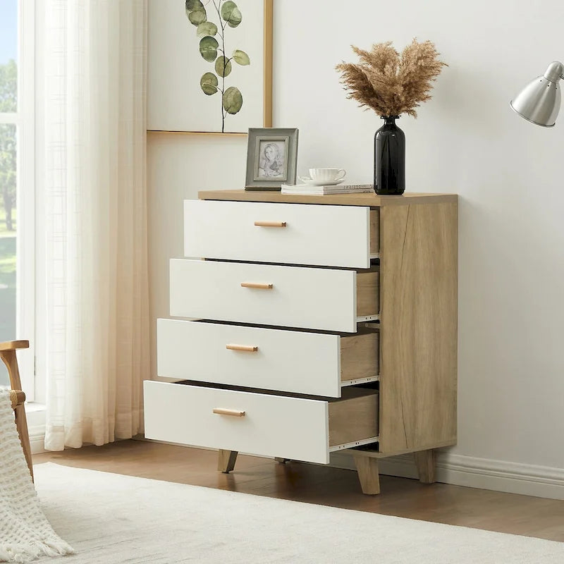 White Storage Cabinet with Drawers