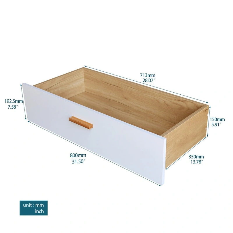 White Storage Cabinet with Drawers