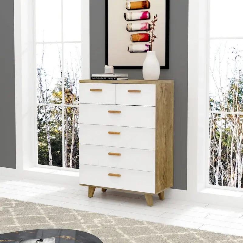 White Storage Cabinet with Drawers