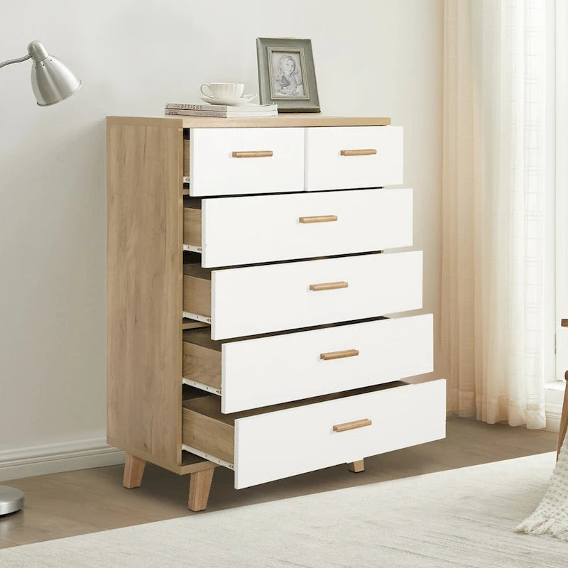 White Storage Cabinet with Drawers