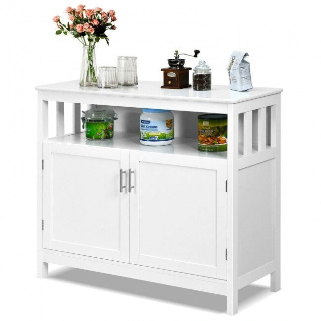 Buffet Sideboard Storage Cabinet with 2 Doors and Adjustable Shelf, 40 x 16 x 34 in
