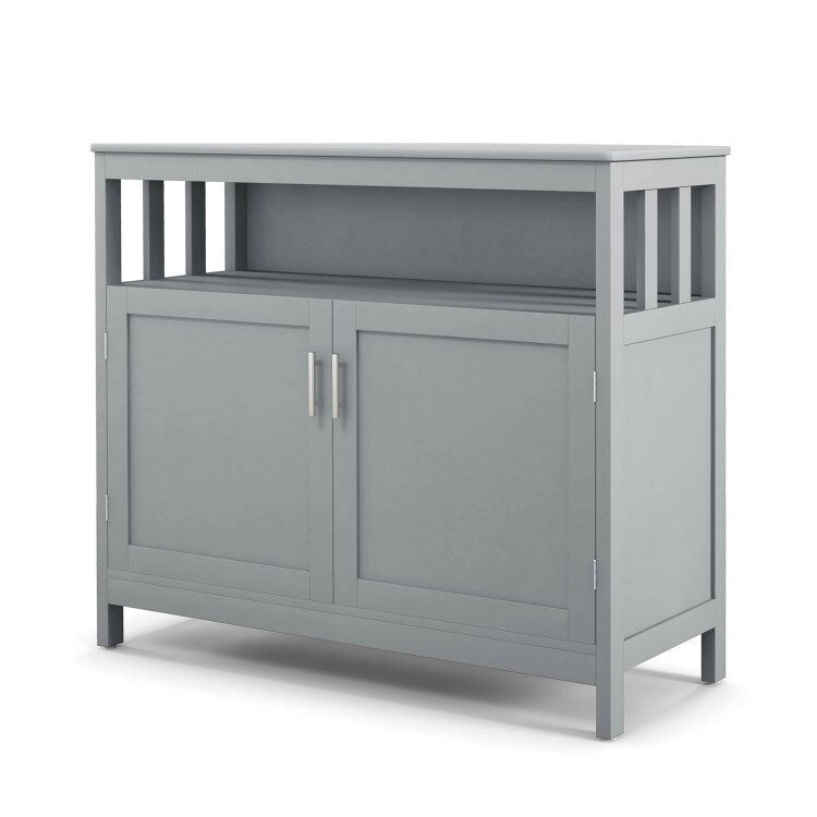 Buffet Sideboard Storage Cabinet with 2 Doors and Adjustable Shelf, 40 x 16 x 34 in