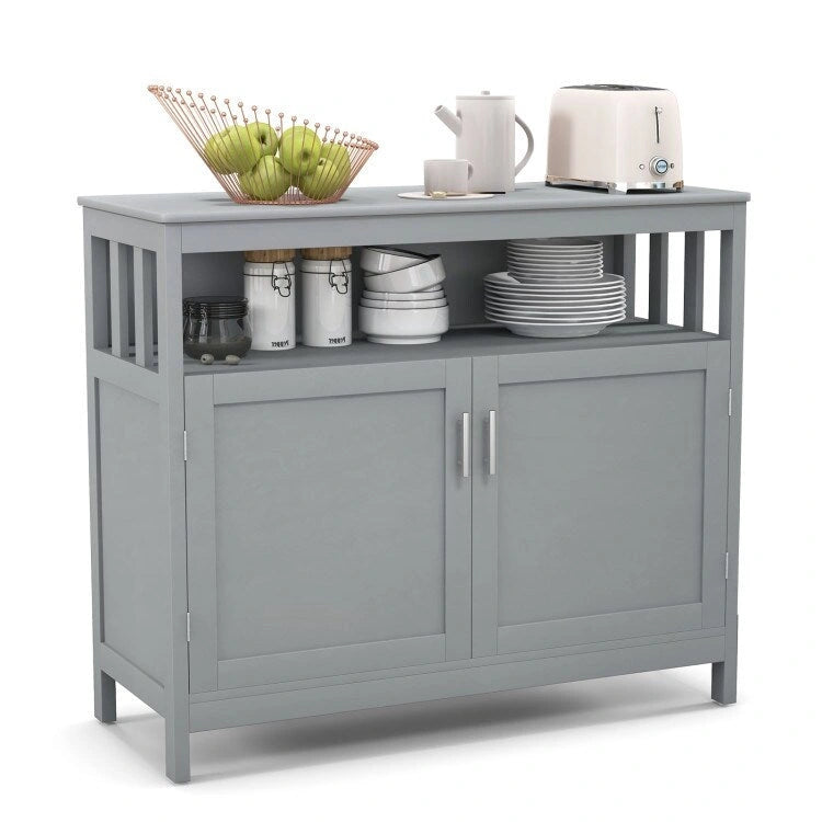 Buffet Sideboard Storage Cabinet with 2 Doors and Adjustable Shelf, 40 x 16 x 34 in