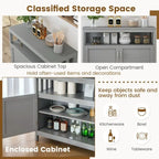 Buffet Sideboard Storage Cabinet with 2 Doors and Adjustable Shelf, 40 x 16 x 34 in