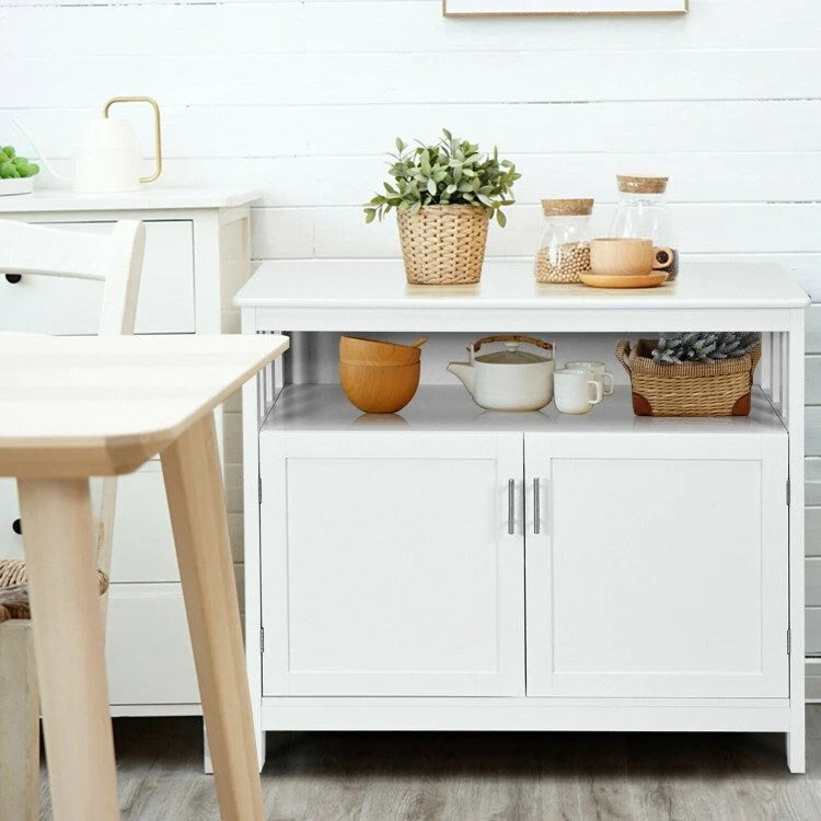 Buffet Sideboard Storage Cabinet with 2 Doors and Adjustable Shelf, 40 x 16 x 34 in