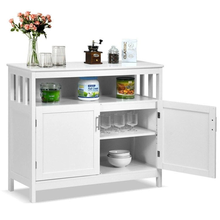 Buffet Sideboard Storage Cabinet with 2 Doors and Adjustable Shelf, 40 x 16 x 34 in