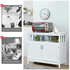 Buffet Sideboard Storage Cabinet with 2 Doors and Adjustable Shelf, 40 x 16 x 34 in