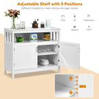 Buffet Sideboard Storage Cabinet with 2 Doors and Adjustable Shelf, 40 x 16 x 34 in
