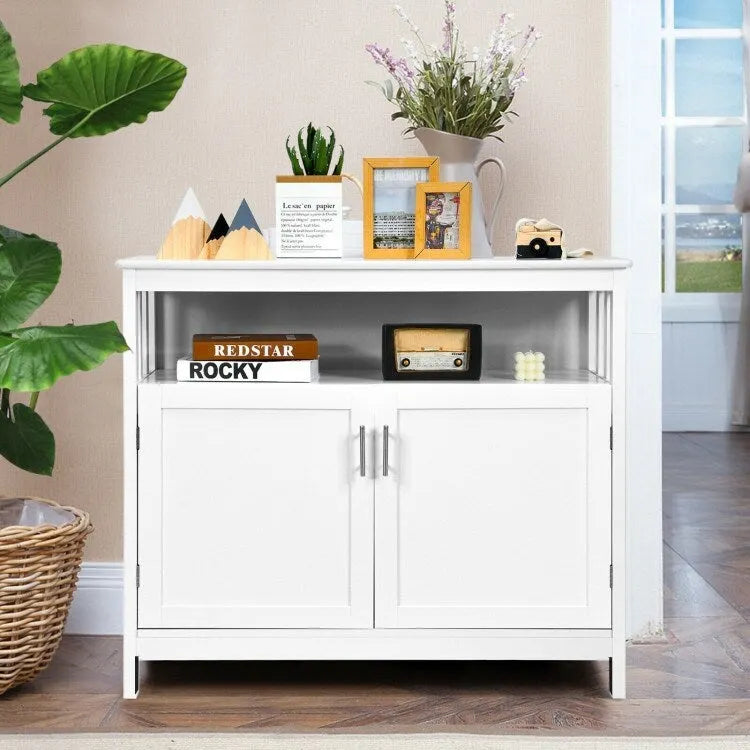Buffet Sideboard Storage Cabinet with 2 Doors and Adjustable Shelf, 40 x 16 x 34 in