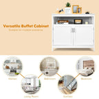 Buffet Sideboard Storage Cabinet with 2 Doors and Adjustable Shelf, 40 x 16 x 34 in