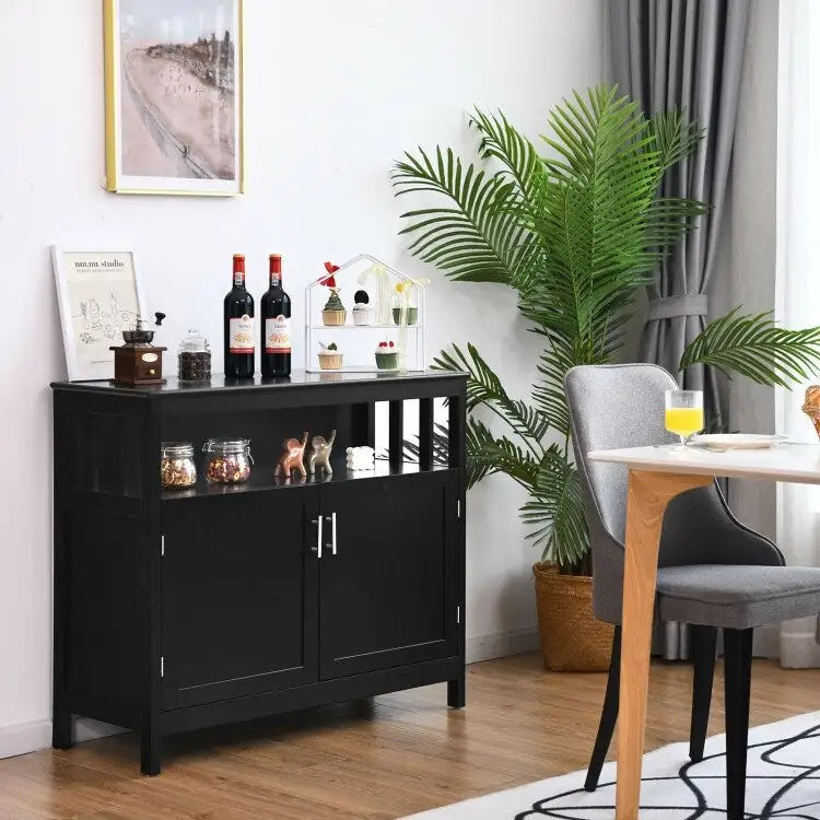 Buffet Sideboard Storage Cabinet with 2 Doors and Adjustable Shelf, 40 x 16 x 34 in