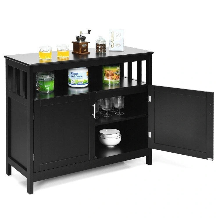 Buffet Sideboard Storage Cabinet with 2 Doors and Adjustable Shelf, 40 x 16 x 34 in