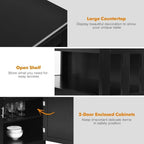 Buffet Sideboard Storage Cabinet with 2 Doors and Adjustable Shelf, 40 x 16 x 34 in