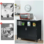 Buffet Sideboard Storage Cabinet with 2 Doors and Adjustable Shelf, 40 x 16 x 34 in
