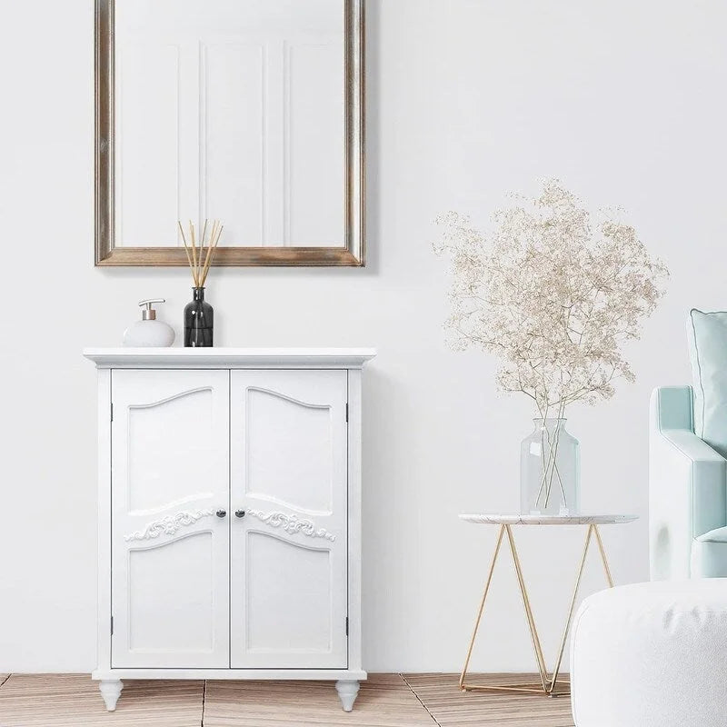 Freestanding Floor Storage Cabinet - 14D x 30W x 74.2H