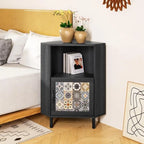 Side Cabinet with Storage, Modern Free Standing Buffet Sideboard with Metal Base
