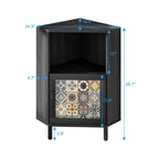 Side Cabinet with Storage, Modern Free Standing Buffet Sideboard with Metal Base