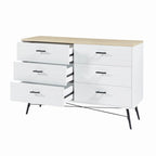 6-Drawer Chest of Drawers with Metal Legs, 47.2 inch Wide