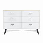 6-Drawer Chest of Drawers with Metal Legs, 47.2 inch Wide
