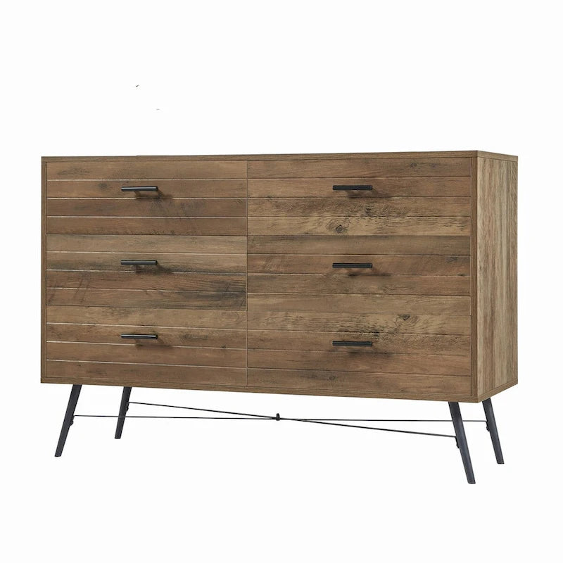 6-Drawer Chest of Drawers with Metal Legs, 47.2 inch Wide
