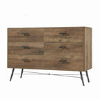 6-Drawer Chest of Drawers with Metal Legs, 47.2 inch Wide
