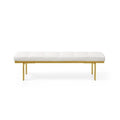 Goldtone Faux Leather Upholstered Bench
