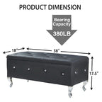 Upholstered Storage Ottoman Bench with Crystal Button Detail