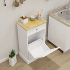 Tilt-Out Trash Cabinet with One Drawer and One Compartment