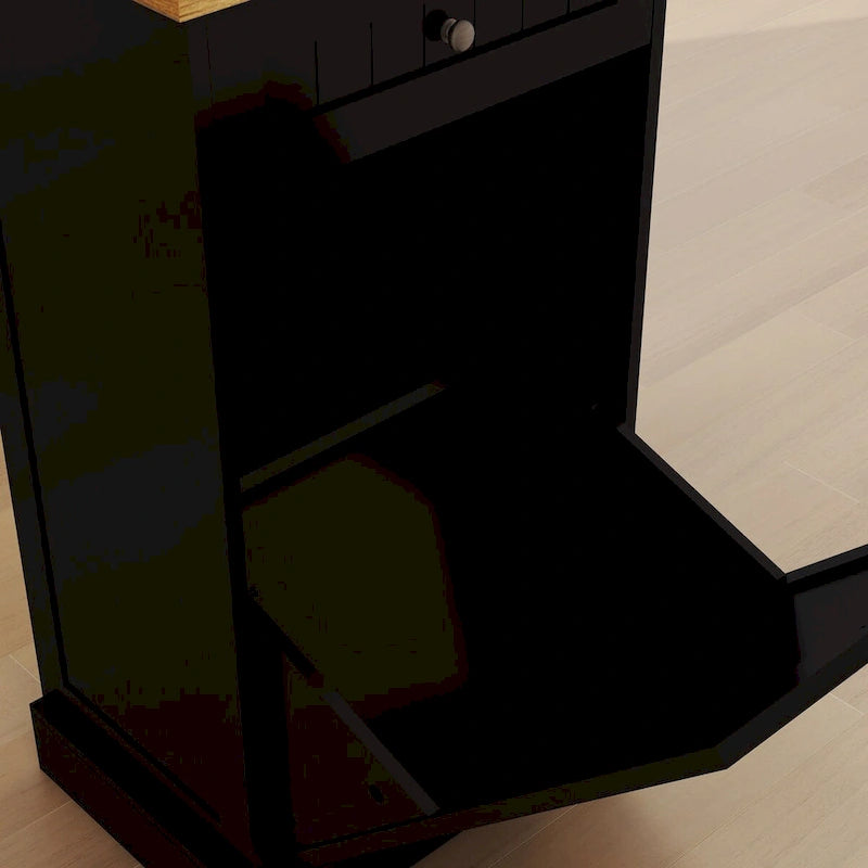 Tilt-Out Trash Cabinet with One Drawer and One Compartment