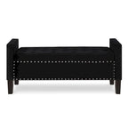 Upholstered Storage Bench with Armrest and Tufted Seat
