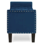 Upholstered Storage Bench with Armrest and Tufted Seat