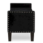 Upholstered Storage Bench with Armrest and Tufted Seat