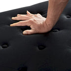 Upholstered Storage Bench with Armrest and Tufted Seat