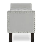 Upholstered Storage Bench with Armrest and Tufted Seat