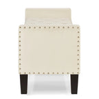Upholstered Storage Bench with Armrest and Tufted Seat