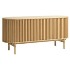 Mid-Century Modern Rounded Sliding Door Sideboard 63W, Natural - 18W x 63L x 29H