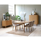 Mid-Century Modern Rounded Sliding Door Sideboard 63W, Natural - 18W x 63L x 29H
