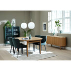 Mid-Century Modern Rounded Sliding Door Sideboard 63W, Natural - 18W x 63L x 29H