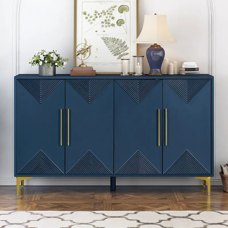 4-Door Sideboard Cabinet with Adjustable Shelves, 60 inch