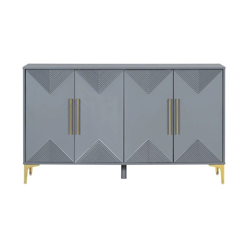 4-Door Sideboard Cabinet with Adjustable Shelves, 60 inch