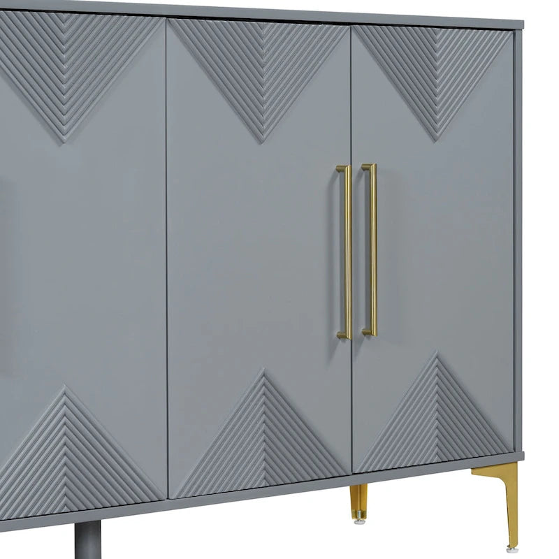 4-Door Sideboard Cabinet with Adjustable Shelves, 60 inch