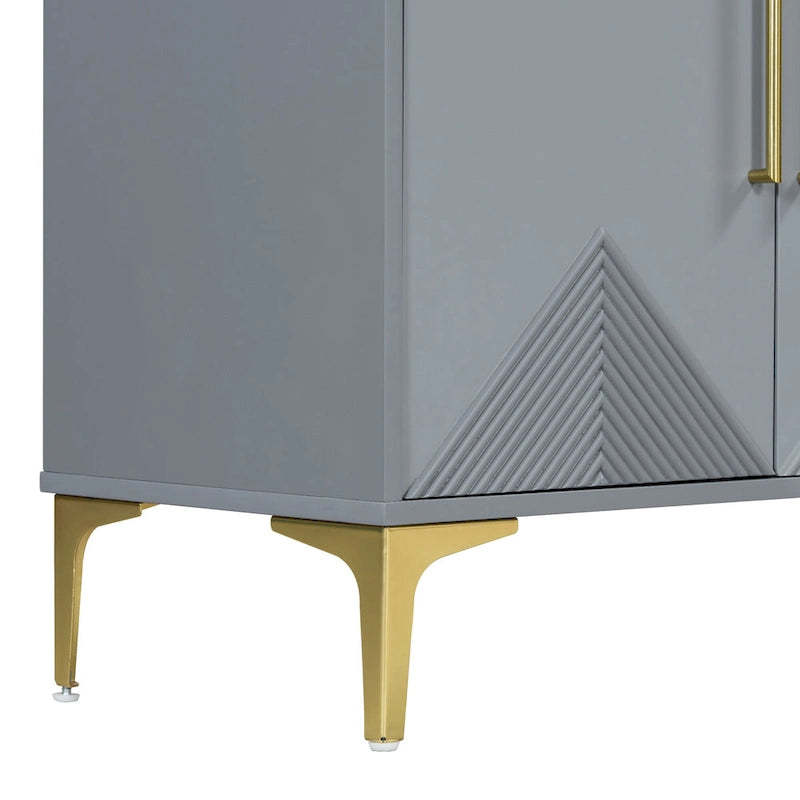 4-Door Sideboard Cabinet with Adjustable Shelves, 60 inch